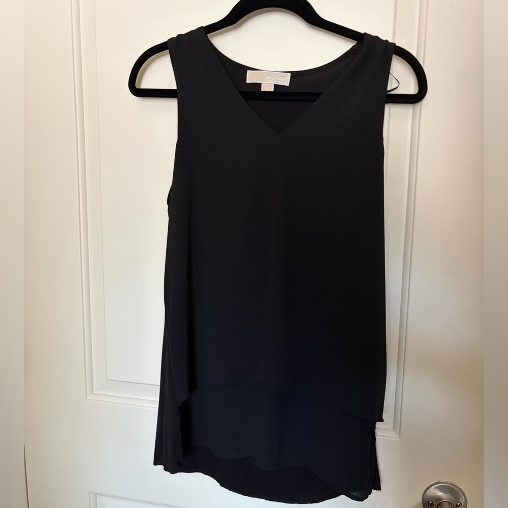 Michael kors layered black sleeveless blouse
